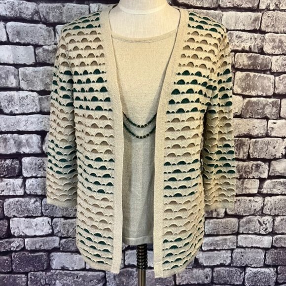 Alfred Dunner Sweaters - Alfred Dunner No Close Cardigan W/ Attached Tank Size Small